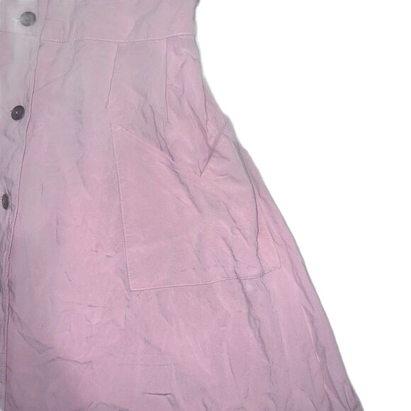 Field Day Rayon Coral Peachy Cottagecore Dress Metal Buttons Sz M MSRP $120 - Picture 10 of 10